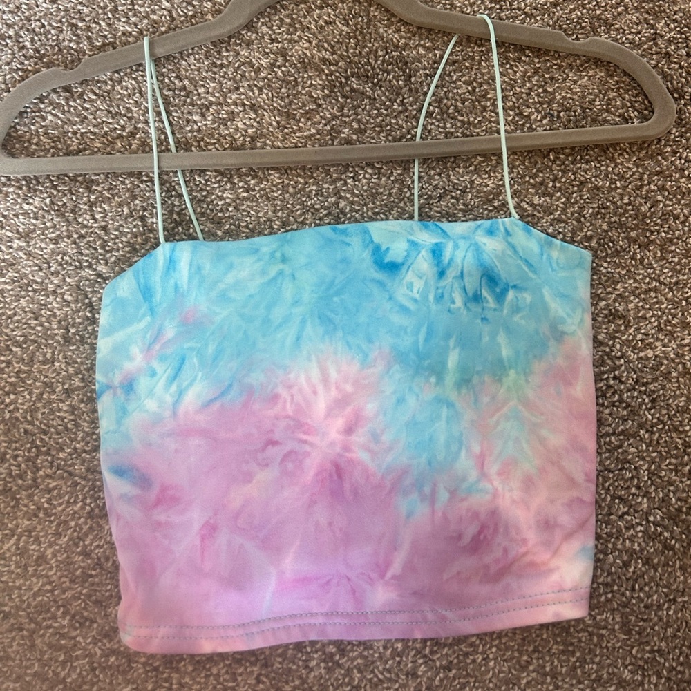 Tie-Dye Crop Top Open Back Size Small